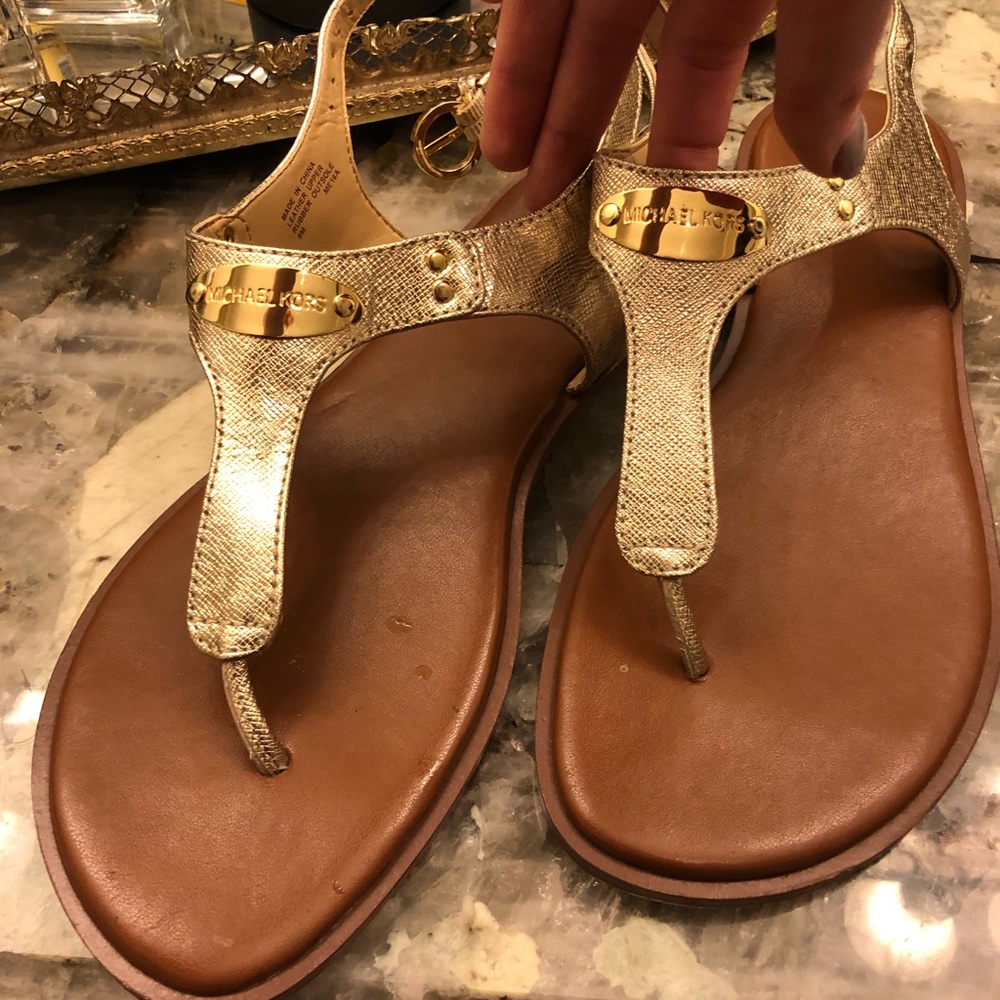 Michael Kors gold sandals